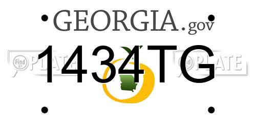 1434TG Georgia License Plate