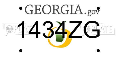 1434ZG Georgia License Plate