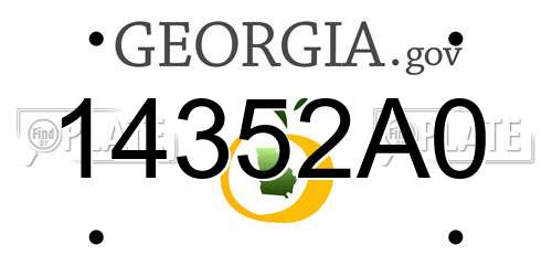 14352A0 Georgia License Plate