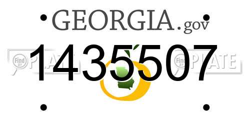 1435507 Georgia License Plate