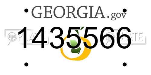 1435566 Georgia License Plate