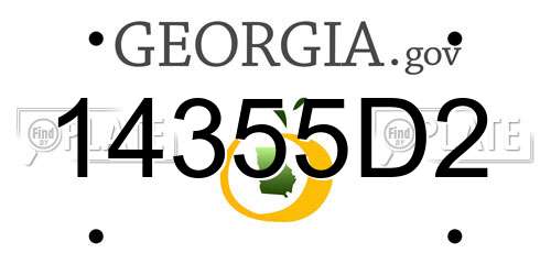 14355D2 Georgia License Plate