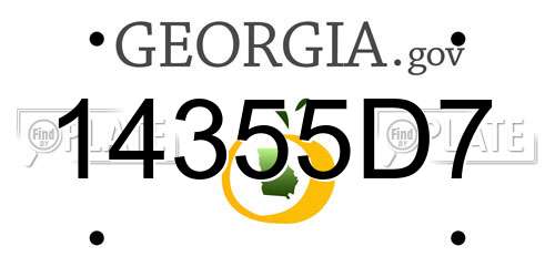 14355D7 Georgia License Plate