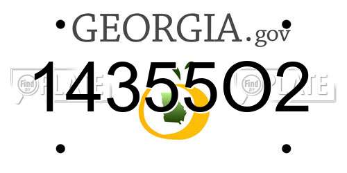 14355O2 Georgia License Plate