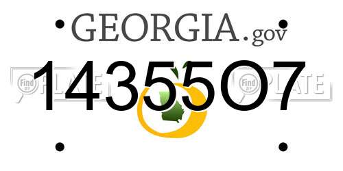 14355O7 Georgia License Plate