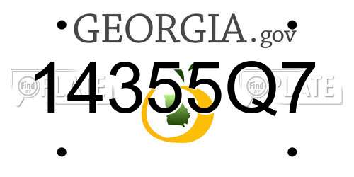 14355Q7 Georgia License Plate