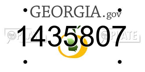 1435807 Georgia License Plate