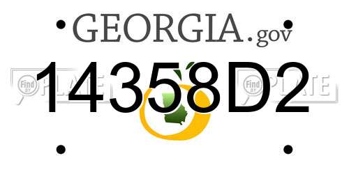 14358D2 Georgia License Plate