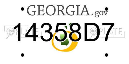 14358D7 Georgia License Plate