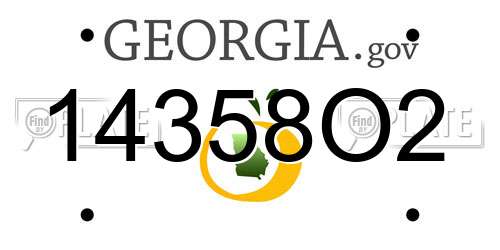 14358O2 Georgia License Plate