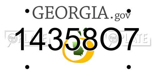 14358O7 Georgia License Plate