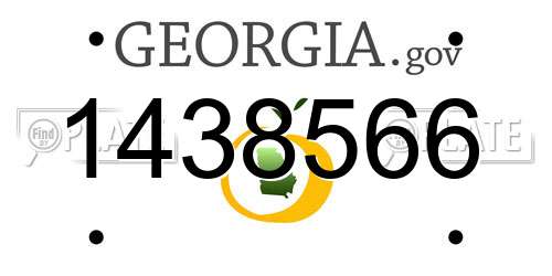 1438566 Georgia License Plate