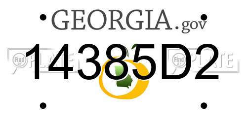 14385D2 Georgia License Plate