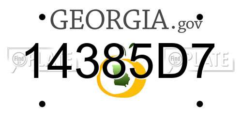 14385D7 Georgia License Plate