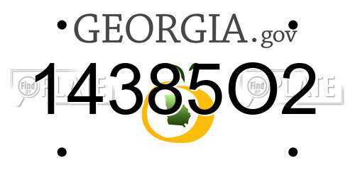 14385O2 Georgia License Plate