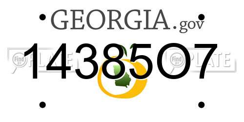 14385O7 Georgia License Plate