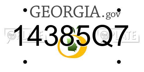 14385Q7 Georgia License Plate
