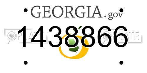 1438866 Georgia License Plate