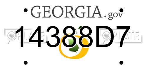 14388D7 Georgia License Plate