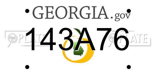 143A76 Georgia License Plate