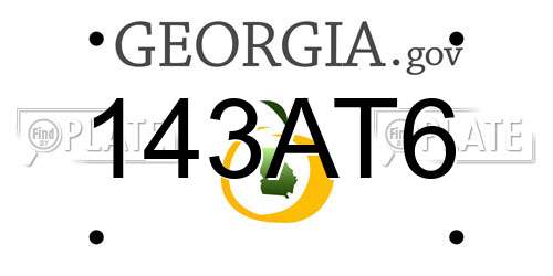143AT6 Georgia License Plate