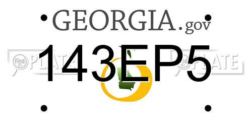 143EP5 Georgia License Plate