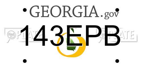 143EPB Georgia License Plate