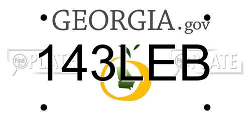 143LEB Georgia License Plate