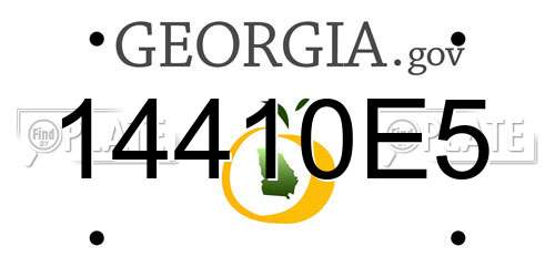 14410E5 Georgia License Plate