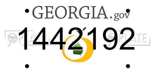 1442192 Georgia License Plate