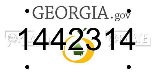 1442314 Georgia License Plate