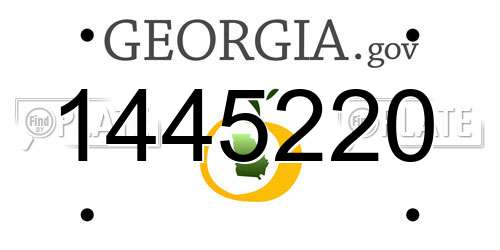 1445220 Georgia License Plate