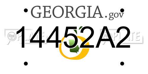 14452A2 Georgia License Plate
