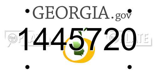 1445720 Georgia License Plate