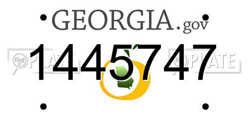 1445747 Georgia License Plate
