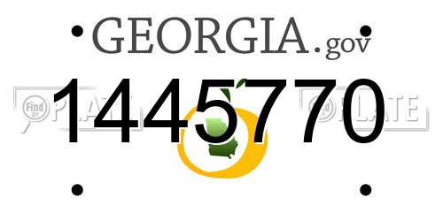 1445770 Georgia License Plate