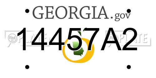 14457A2 Georgia License Plate
