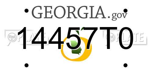 14457T0 Georgia License Plate