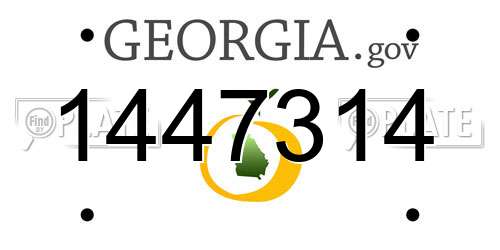 1447314 Georgia License Plate