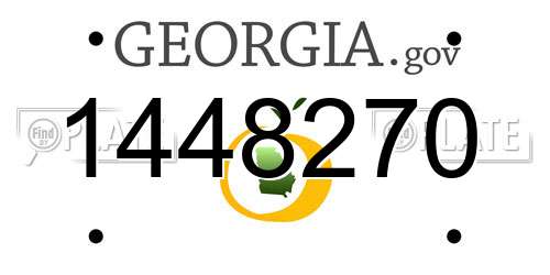 1448270 Georgia License Plate