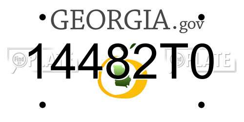 14482T0 Georgia License Plate