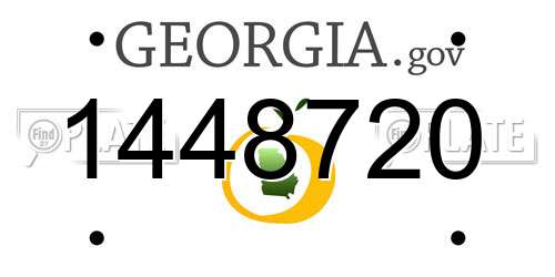 1448720 Georgia License Plate