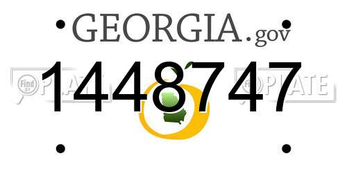 1448747 Georgia License Plate