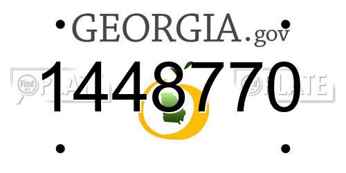 1448770 Georgia License Plate