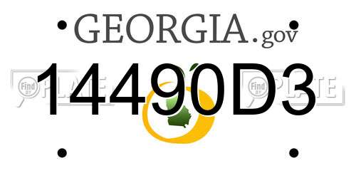 14490D3 Georgia License Plate