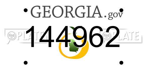 144962 Georgia License Plate
