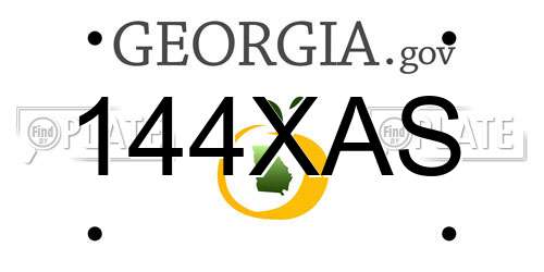 144XAS Georgia License Plate