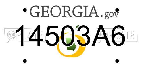 14503A6 Georgia License Plate