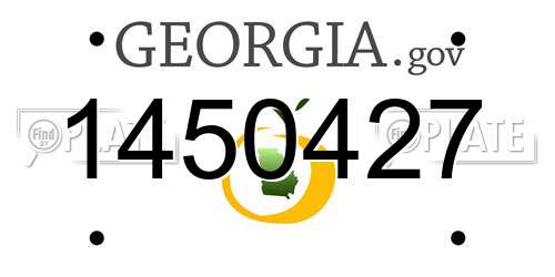 1450427 Georgia License Plate