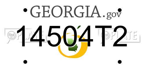 14504T2 Georgia License Plate